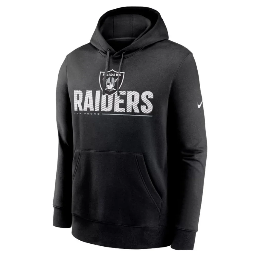 Las Vegas Raiders Nike NFL Impact Club Men's Pullover Hoodie - Black - Picture 1 of 2